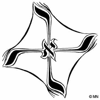 De Hebreeuwse Swastika in zijn eenvoudigste vorm